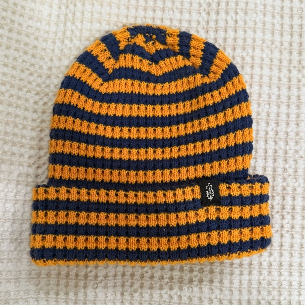 Free People Striped Orange and Blue Beanie